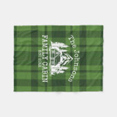Familienhaus Green Kariert Themed Name Personalisi Fleecedecke (Vorderseite (Horizontal))