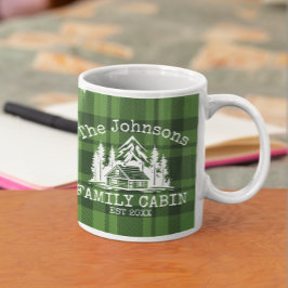 Familienhaus Green Kariert Themed Name Personalisi Kaffeetasse