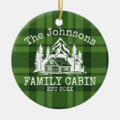 Familienhaus Green Kariert Themed Name Personalisi Keramik Ornament (Vorne)