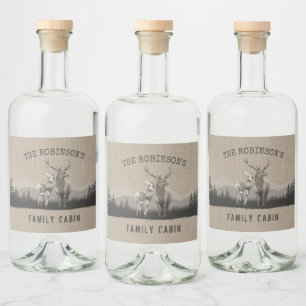 Familienhaus Hirschbaumwald Burlap Labels Alkoholflaschenetikett