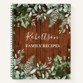 Familienhaus Holz Wasserfarbe Ivy Sage Fern Rezept Notizblock (Vorderseite)