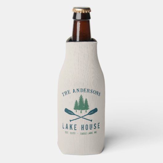 Familienhaus Modernes Rustikales Boat Oar Pine Tre Flaschenkühler (Flaschenvorderseite)