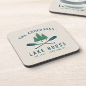 Familienhaus Modernes Rustikales Boat Oar Pine Tre Getränkeuntersetzer (Linke Seite)