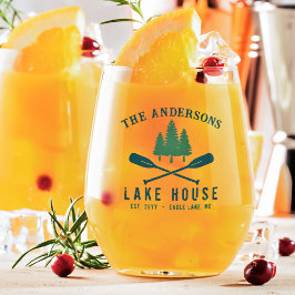 Familienhaus Modernes Rustikales Boat Oar Pine Tre Weinglas Ohne Stiel