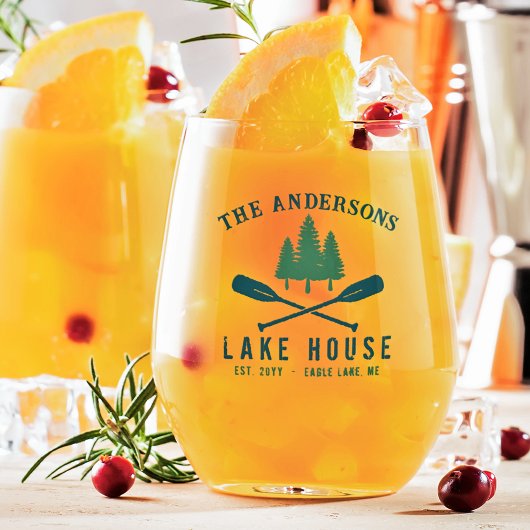 Familienhaus Modernes Rustikales Boat Oar Pine Tre Weinglas Ohne Stiel