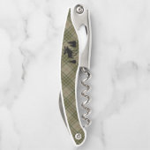 Familienhaus Moose Pine Bäume Weide Grün Kariert Kellnermesser (Rückseite)