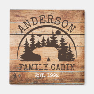 Familienhaus Name Personalisiert Rustikal Holz Magnet