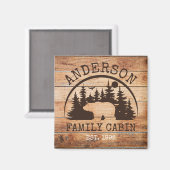 Familienhaus Name Personalisiert rustikale Holzart Magnet (Vorderseite/Rückseite)