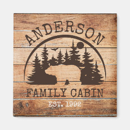 Familienhaus Name Personalisiert rustikale Holzart Magnet