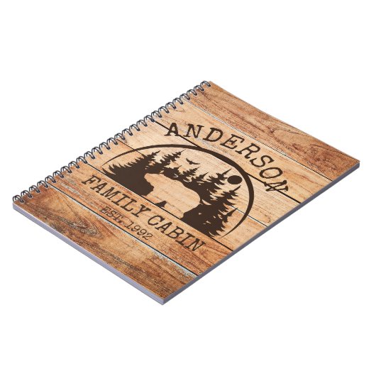 Familienhaus Name Personalisiert rustikale Holzart Notizblock (Linke Seite)