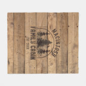 Familienhaus Name Rustikales Holz Personalisiert Fleecedecke (Vorderseite (Horizontal))