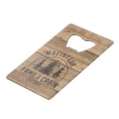 Familienhaus Name Rustikales Holz Personalisiert Geldbeutel Flaschenöffner (Rückseite Schrägansicht)