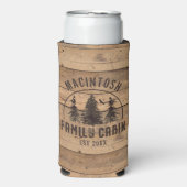 Familienhaus Name Rustikales Holz Personalisiert Selters Dosenkühler (Seltzer Vorderseite)