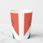Familienhaus Personalisiert Name Navy Red Retro Pappbecher (Links)