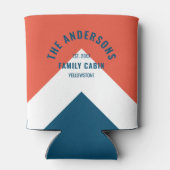 Familienhaus Personalisiert Name Red Navy Retro Dosenkühler (Rückseite)