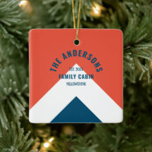 Familienhaus Personalisiert Name Red Navy Retro