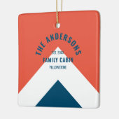Familienhaus Personalisiert Name Red Navy Retro Keramikornament (Links)