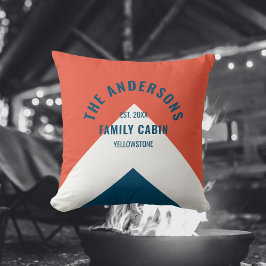 Familienhaus Personalisiert Name Red Navy Retro Kissen