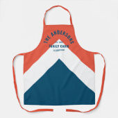Familienhaus Personalisiert Name Red Navy Retro Schürze (Vorderseite)