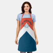 Familienhaus Personalisiert Name Red Navy Retro Schürze (Getragen)