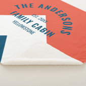 Familienhaus Personalisiert Name Red Navy Retro Sherpadecke (3/4)