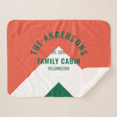 Familienhaus Personalisiert Name Red Navy Retro Sherpadecke (Vorderseite (Horizontal))