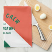 Familienhaus Personalisierter Name Roter grüner Re Geschirrtuch (Viertel Falte)