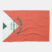 Familienhaus Personalisierter Name Roter grüner Re Geschirrtuch (Horizontal)