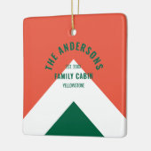 Familienhaus Personalisierter Name Roter grüner Re Keramikornament (Links)