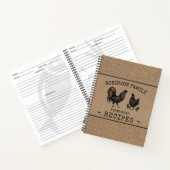Familienhaus Rooster Hen Burlap Kraft Rezept Notizblock (Innenseite)