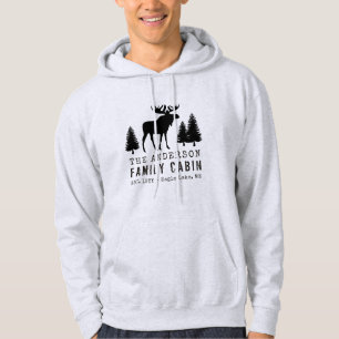 Familienhaus Rustikale Elchenkiefern Silhouette Hoodie