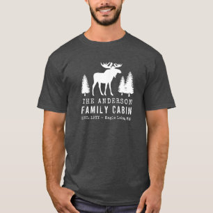 Familienhaus Rustikale Elchenkiefern Silhouette T-Shirt