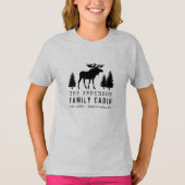 Familienhaus Rustikale Elchenkiefern Silhouette T-Shirt (Vorderseite)