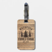 Familienhaus Rustikales Holz Personalisiert Gepäckanhänger (Rückseite vertikal)