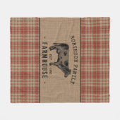 Familienhaus Rustikales Kuh Red Kariert Burlap Fleecedecke (Vorderseite (Horizontal))