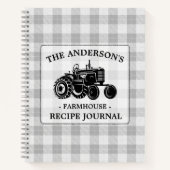 Familienhaus Traktor Kariertes Rezept Notebook Notizblock (Vorderseite)