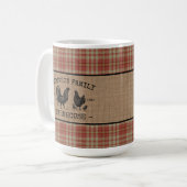Familienhaus Vintag Red Kariert Burlap Large Kaffeetasse (Vorderseite Links)