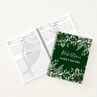 Familienhaus Wasserfarbe Ivy Sage Fern Grünes Reze Notizblock