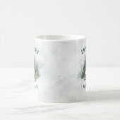 Familienhaus Winter Pine Forest Personalisiert Kaffeetasse (Mittel)