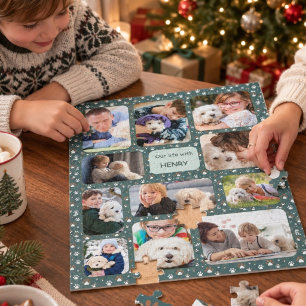Familienhaustier-Geschichte 11 Foto-Collage Weihna Puzzle