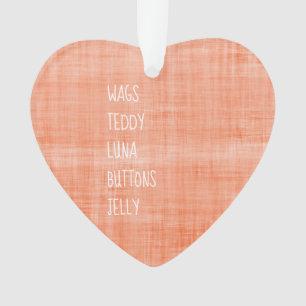 Familienhaustiernamen Zeitlose Erinnerungsbotschaf Ornament