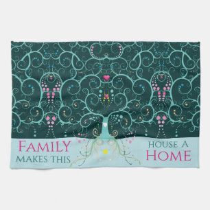 Familienheim-Willkommensmatte Baum-Lebens-Design K Geschirrtuch