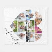 Familienherz geformt 11 Foto Collage Weiß Fleecedecke (Vorderseite (Horizontal))