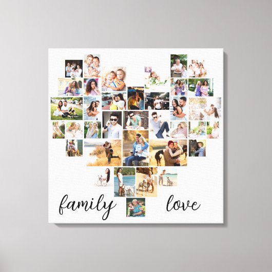 Familienherz geformt 36 Foto Collage Leinwand P (Vorderseite)