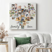 Familienherz geformt 36 Foto Collage Leinwand P