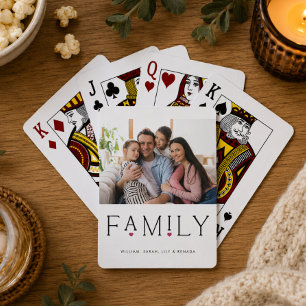 Familienherz-Typografie Weiß-Foto Spielkarten