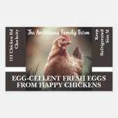 Familienhof Custom Funny Hühnchen Foto Vorlage Rechteckiger Aufkleber (Vorderseite)