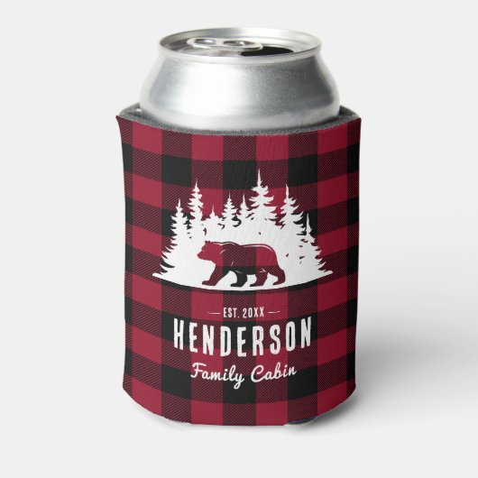Familienhütte Bärenruine Kariert Dosenkühler (Kanne Rückseite)