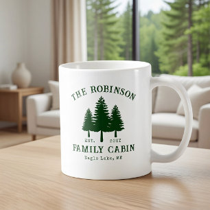 Familienhütte Rustikale Landkiefer Grüner Baum Wal Kaffeetasse