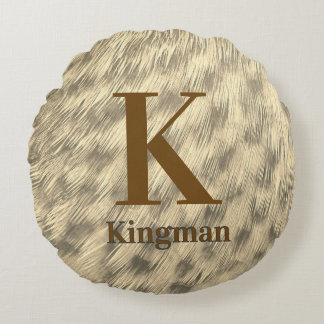 Familieninitiale Entenfeder Natur Foto Monogramm Rundes Kissen